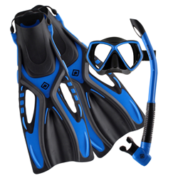 Ceduna Mask, Snorkel & Fin Set Small - Medium - Black / Blue